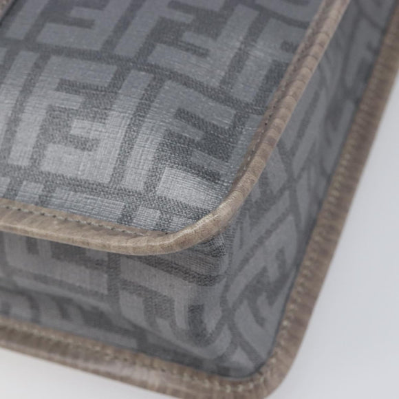FENDI Zucca Tote Bag PVC Leather Gray Silver 7VA243 Auth 199379V