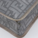 FENDI Zucca Tote Bag PVC Leather Gray Silver 7VA243 Auth 199379V-14