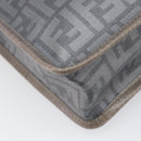 FENDI Zucca Tote Bag PVC Leather Gray Silver 7VA243 Auth 199379V-16