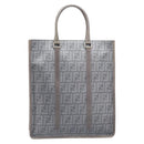 FENDI Zucca Tote Bag PVC Leather Gray Silver 7VA243 Auth 199379V-13