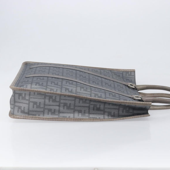 FENDI Zucca Tote Bag PVC Leather Gray Silver 7VA243 Auth 199379V