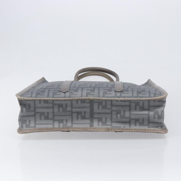 FENDI Zucca Tote Bag PVC Leather Gray Silver 7VA243 Auth 199379V