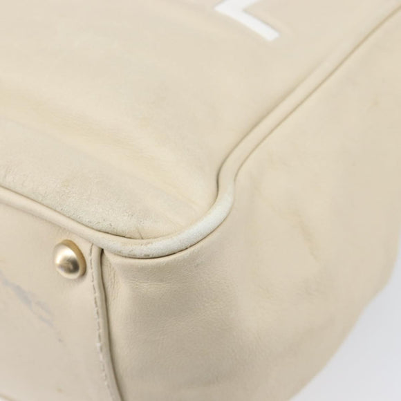 CHANEL Camelia Tote Bag Lamb Skin Beige Gold Tone CC Auth 199382V