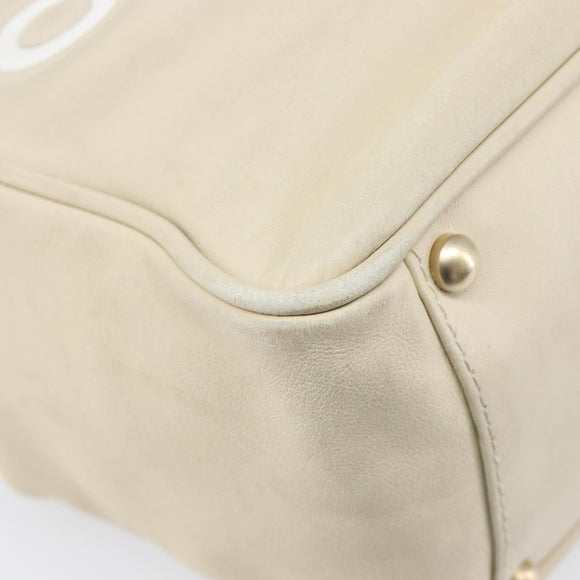 CHANEL Camelia Tote Bag Lamb Skin Beige Gold Tone CC Auth 199382V