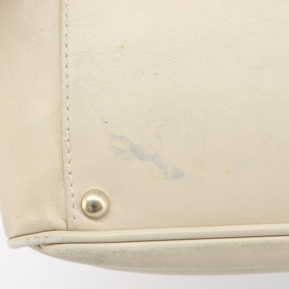 CHANEL Camelia Tote Bag Lamb Skin Beige Gold Tone CC Auth 199382V