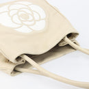 CHANEL Camelia Tote Bag Lamb Skin Beige Gold Tone CC Auth 199382V-6