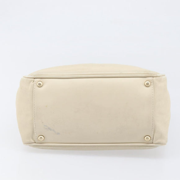 CHANEL Camelia Tote Bag Lamb Skin Beige Gold Tone CC Auth 199382V