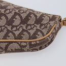 Christian Dior Trotter Canvas Saddle Pouch Brown Gold Tone Auth 199384V-10