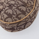 Christian Dior Trotter Canvas Saddle Pouch Brown Gold Tone Auth 199384V-11