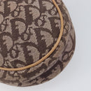 Christian Dior Trotter Canvas Saddle Pouch Brown Gold Tone Auth 199384V-12