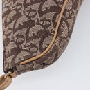 Christian Dior Trotter Canvas Saddle Pouch Brown Gold Tone Auth 199384V-13