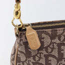 Christian Dior Trotter Canvas Saddle Pouch Brown Gold Tone Auth 199384V-15