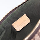 Christian Dior Trotter Canvas Saddle Pouch Brown Gold Tone Auth 199384V-16
