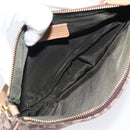 Christian Dior Trotter Canvas Saddle Pouch Brown Gold Tone Auth 199384V-17