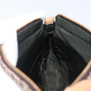 Christian Dior Trotter Canvas Saddle Pouch Brown Gold Tone Auth 199384V-19