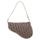 Christian Dior Trotter Canvas Saddle Pouch Brown Gold Tone Auth 199384V-3