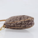 Christian Dior Trotter Canvas Saddle Pouch Brown Gold Tone Auth 199384V-5