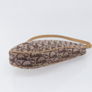 Christian Dior Trotter Canvas Saddle Pouch Brown Gold Tone Auth 199384V-9