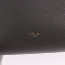 CELINE Belt Bag Micro Hand Bag Leather 2way Gray Gold Auth 199385V-20
