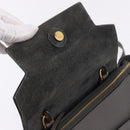 CELINE Belt Bag Micro Hand Bag Leather 2way Gray Gold Auth 199385V-9