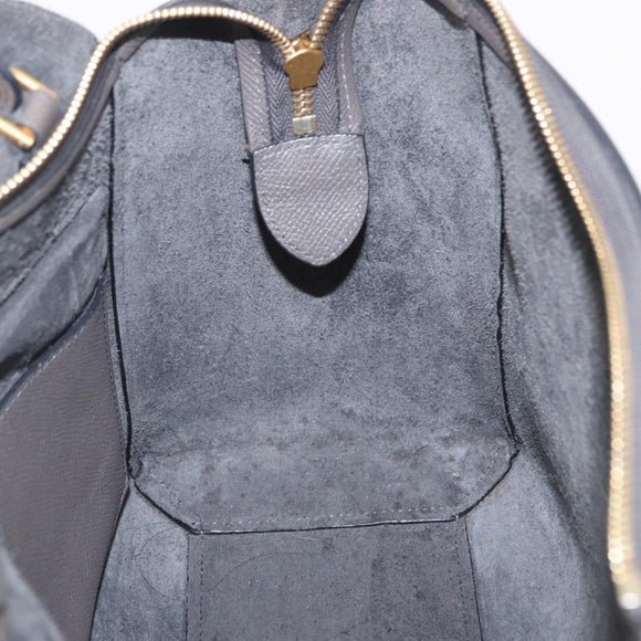 CELINE Belt Bag Micro Hand Bag Leather 2way Gray Gold Auth 199385V