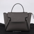 CELINE Belt Bag Micro Hand Bag Leather 2way Gray Gold Auth 199385V-12