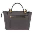 CELINE Belt Bag Micro Hand Bag Leather 2way Gray Gold Auth 199385V-2