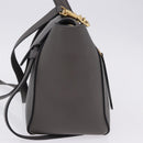 CELINE Belt Bag Micro Hand Bag Leather 2way Gray Gold Auth 199385V-3