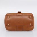 CELINE Doctors Hand Bag Leather Brown Gold Auth 199386A-5