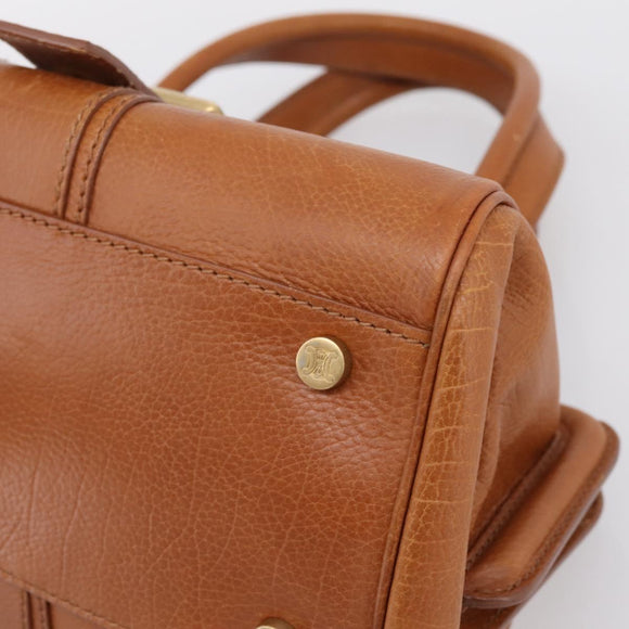 CELINE Doctors Hand Bag Leather Brown Gold Auth 199386A