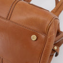 CELINE Doctors Hand Bag Leather Brown Gold Auth 199386A-15
