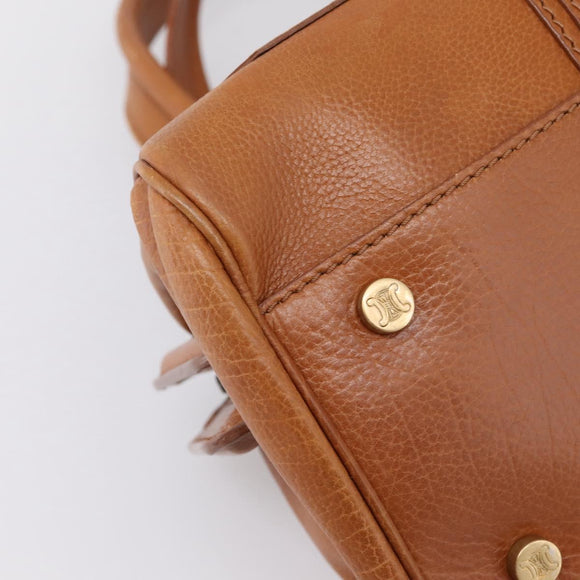 CELINE Doctors Hand Bag Leather Brown Gold Auth 199386A