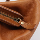 CELINE Doctors Hand Bag Leather Brown Gold Auth 199386A-12