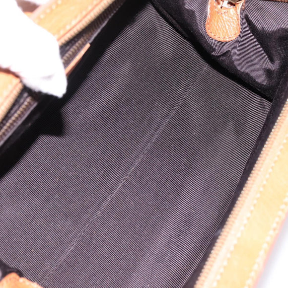 CELINE Doctors Hand Bag Leather Brown Gold Auth 199386A
