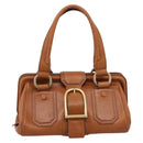 CELINE Doctors Hand Bag Leather Brown Gold Auth 199386A-13