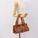 CELINE Doctors Hand Bag Leather Brown Gold Auth 199386A-23