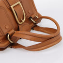 CELINE Doctors Hand Bag Leather Brown Gold Auth 199386A-8
