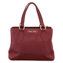 Miu Miu Hand Bag Leather 2way Red Gold Auth 199387M-1