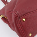 Miu Miu Hand Bag Leather 2way Red Gold Auth 199387M-13