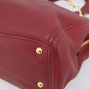 Miu Miu Hand Bag Leather 2way Red Gold Auth 199387M-14