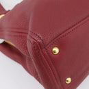 Miu Miu Hand Bag Leather 2way Red Gold Auth 199387M-15