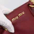 Miu Miu Hand Bag Leather 2way Red Gold Auth 199387M-16