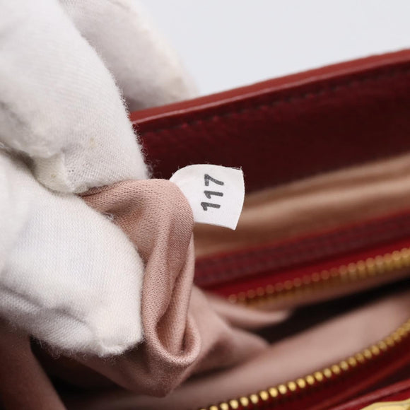 Miu Miu Hand Bag Leather 2way Red Gold Auth 199387M