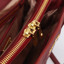 Miu Miu Hand Bag Leather 2way Red Gold Auth 199387M-24