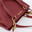 Miu Miu Hand Bag Leather 2way Red Gold Auth 199387M-6