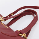 Miu Miu Hand Bag Leather 2way Red Gold Auth 199387M-8