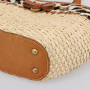 Miu Miu Tote Bag Raffia Beige Gold Auth 199393V-9
