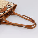 Miu Miu Tote Bag Raffia Beige Gold Auth 199393V-7