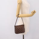 LOUIS VUITTON Damier Ebene Trousse Makeup Pouch N51982 LV Auth 199394V-21