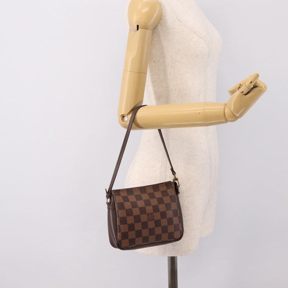 LOUIS VUITTON Damier Ebene Trousse Makeup Pouch N51982 LV Auth 199394V